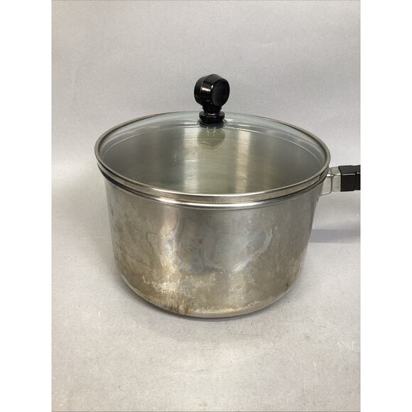 Vintage Farberware Stainless Steel 3 Quart Pot With Glass Lid - Picture 2 of 10